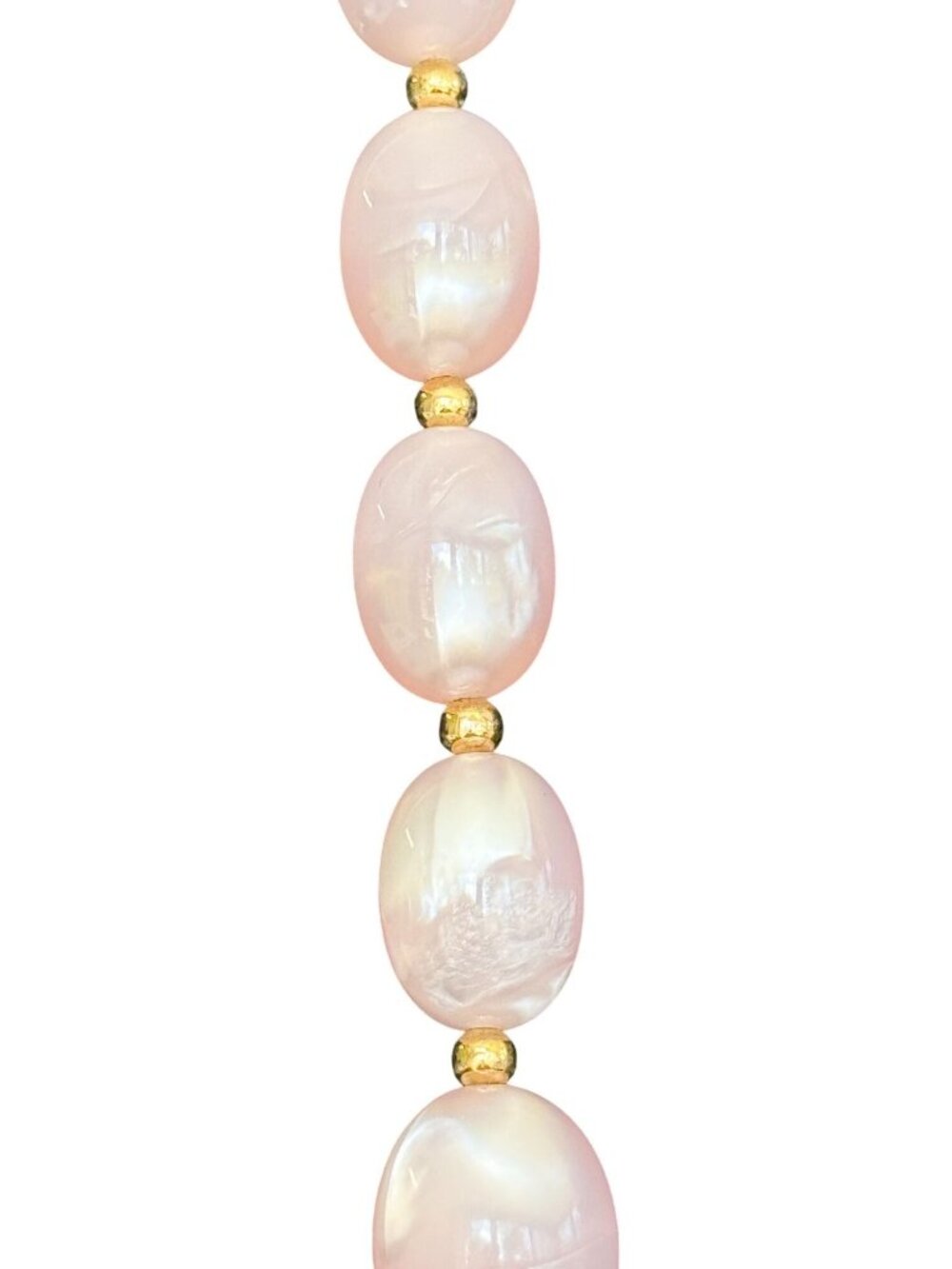 VTG Monet Pink Pearl Graduated Opera Necklace & Clip-On Earrings Set - Picture 3 of 5